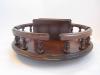 14" Brown Maple Lazy Susan with Napkin Holder