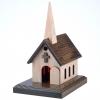 Amish Handcrafted Wood Church Music Box Solid Oak Two-Toned Wood Wind Up 