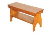 Amish Handcrafted Bench with Shelf