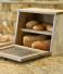 Bread Box kitchen storage breadbox container wood boxes containers white counter